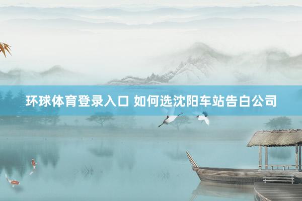 环球体育登录入口 如何选沈阳车站告白公司