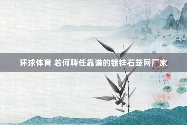 环球体育 若何聘任靠谱的镀锌石笼网厂家
