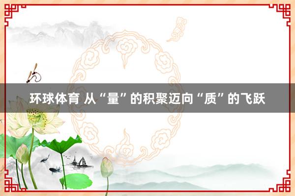 环球体育 从“量”的积聚迈向“质”的飞跃