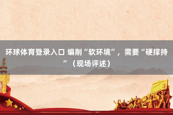 环球体育登录入口 编削“软环境”，需要“硬撑持”（现场评述）