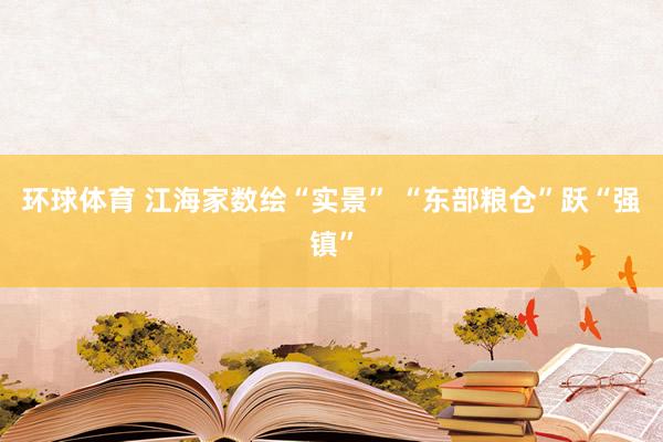 环球体育 江海家数绘“实景” “东部粮仓”跃“强镇”