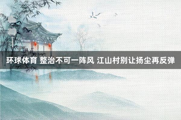 环球体育 整治不可一阵风 江山村别让扬尘再反弹