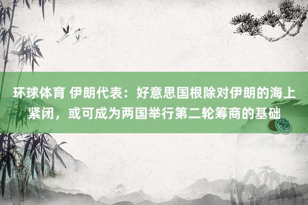 环球体育 伊朗代表：好意思国根除对伊朗的海上紧闭，或可成为两国举行第二轮筹商的基础