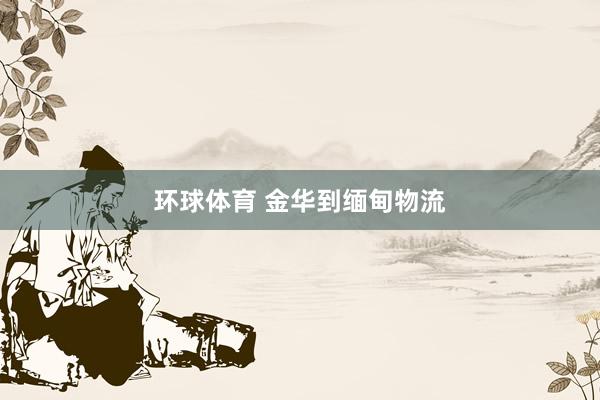 环球体育 金华到缅甸物流