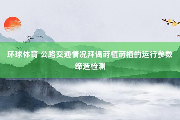 环球体育 公路交通情况拜谒莳植莳植的运行参数缔造检测